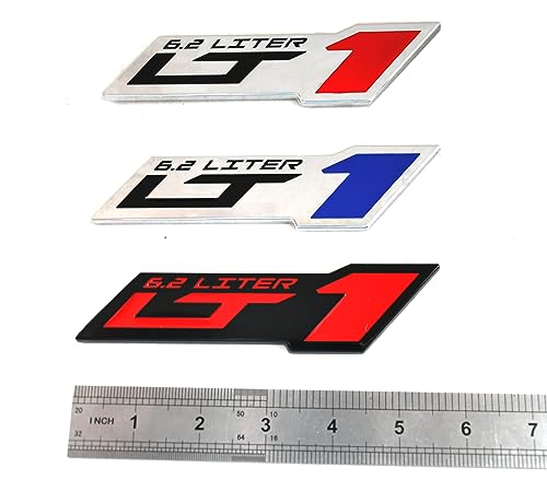 Image of 2pcs LT 1 6.2 Liter ZR1 Emblem Engine Hood Badge Decal Replacement for C4 C7 (Chrome)