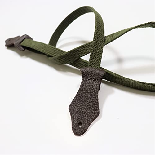 Franklin Strap - 5/8'' Cotton Ukulele & Mandolin Strap - Available in two colors (Olive/Chocolate)