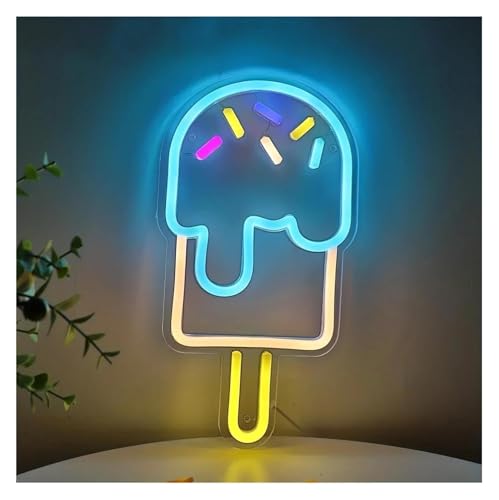 Décoration lumineuse au néon sucette glacée lampe LED pour magasin