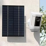 Gettimore Panel de carga solar de 2 W y 12 V para cámaras de seguridad con salida tipo C, eficiencia de conversión del 19 al 20,5 %, cable de 1 m