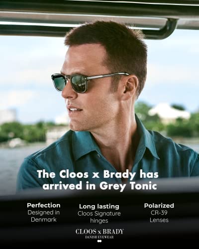 Christopher Cloos - Cloos x Brady Grey Tonic - Biodegradable Polarized Sunglasses for Men with Case - Eco-friendly and recyclable by Tom Brady3