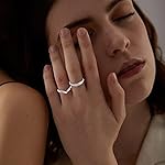 ADRAMATA-3Pcs-Stainless-Steel-Rings-for-Women-Engagement-Wave-Ring-Cute-Love-Knot-Rings-Feather-Band-Rings-Knuckle-Stackable-Rings-Trendy-Thumb-Rings-Midi-Friendship-Rings-Silver-Rings-Jewelry-Size-4-