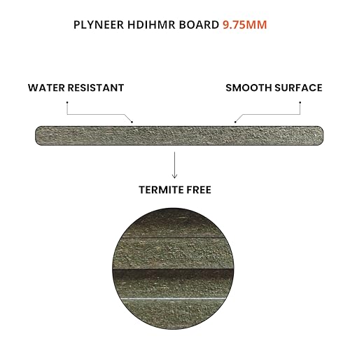 Image of Plyneer HDIHMR MDF Board - High-Density Moisture & Impact Resistant Wood for Modern Furniture & Interior Designs (9.75mm)-8ft x 4ft