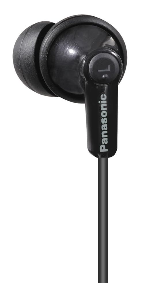 Image of Panasonic ErgoFit Wired Earbuds, 3.5mm Jack Headphones with Crystal-Clear Sound, Ultra-Soft Ergonomic Custom-Fit Earpieces (S /M /L), for Phones & Laptops, Black RP-HJE120-K (Pack of 10)