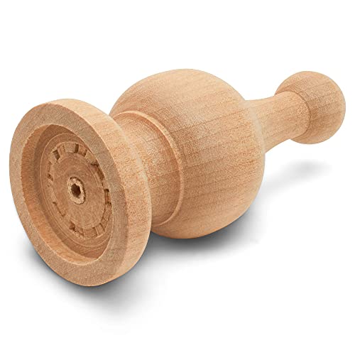 Unfinished Wood Finials Decorative, 4-1/4 Inch, For Bed Post Finial, Curtain Rod Finials, Flagpole Topper, And Crafts, Pack Of 6 Large Craft Finials, By Woodpeckers #TOP4