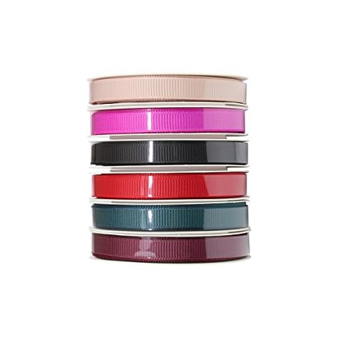 ITIsparkle Solid Grosgrain Ribbon Assortment, 6 Colors 3/8" Wide×5 Yard Each, Total 30 Yds Per Package Cover