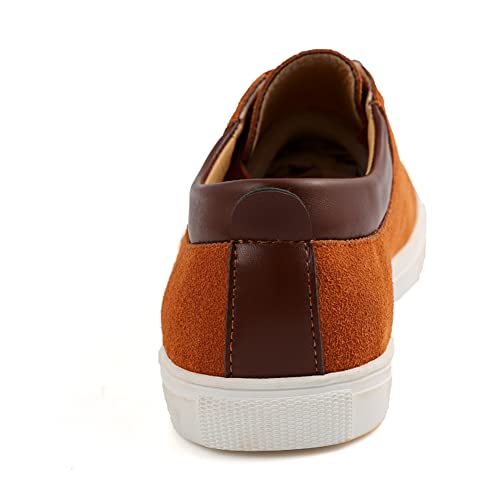 LLTMALL Men's Suede Leather Oxford Dress Shoes Lace-up Fashion Flat Sneakers3