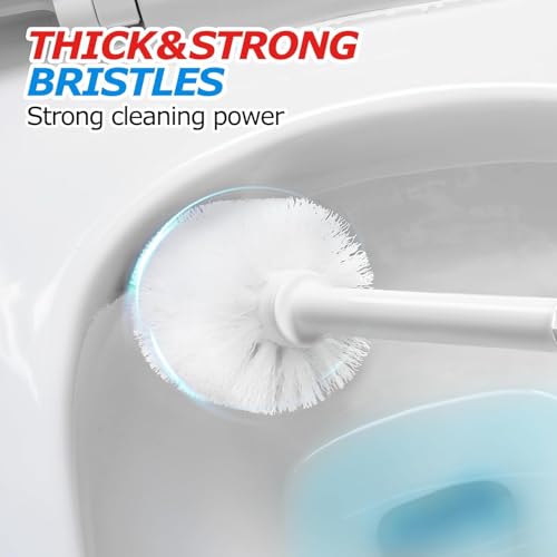 Image of FORASTO 3Pack 2 in 1 Toilet Brush and Plunger Set, Extended Handle Plunger,Toilet Bowl Brush Plunger Set,Bathroom Cleaning Tools,Toilet Brush Plunger Combo,Cleaning Brush,Cleaning Supplies, White
