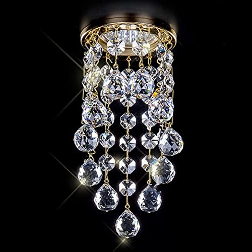 Lustre en cristal moderne mini plafonnier Ø8xH15.5 cm pour couloir