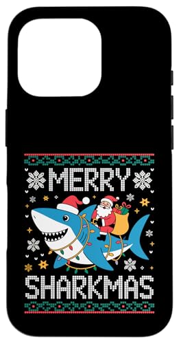 Merry Sharkmas AO[Z[^[ T^ CfBO V[N Cgt X}zP[X iPhone 16 Pro p