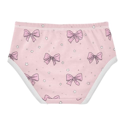 Wusikd Cute Pink Bow Stars Girls' Underwear Cotton Girls Briefs Soft Toddler Underwear 2T2