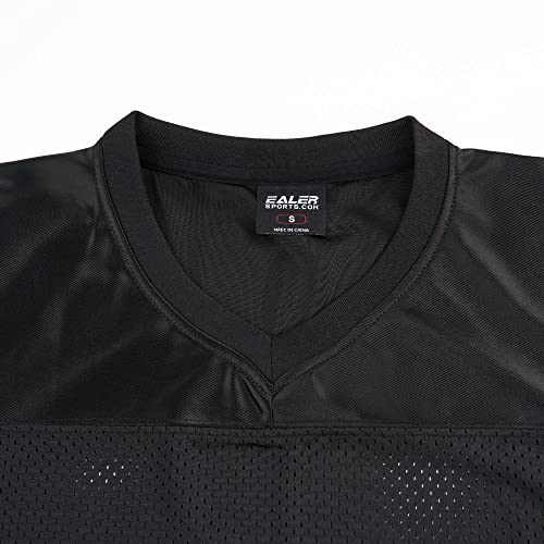 Ealer Blank Football Jersey Mesh Athletic Football Shirt Practice Sports Uniform Black thumb #3