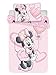 Parure de lit Minnie pour bébé 2 pièces 100% coton Housse de Couette 100 x 135 cm + Taie d'Oreiller 40 x 60 cm