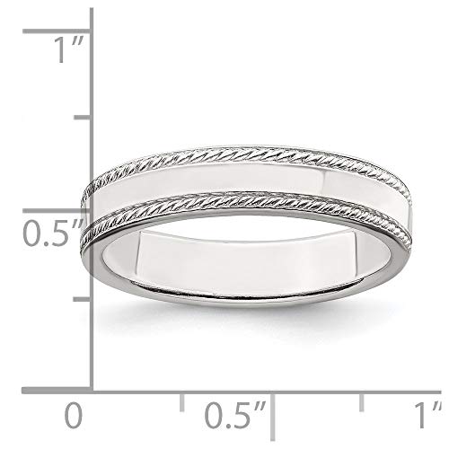 Wedding Band Ring Band 925 White Sterling Silver Bridal Jewelry Women's Standard Flat3