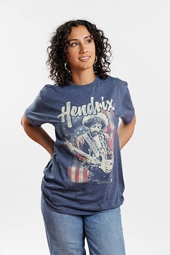 Jimi Hendrix 1960's Psychedelic Musical Icon USA Flag Distressed T-Shirt Tee
