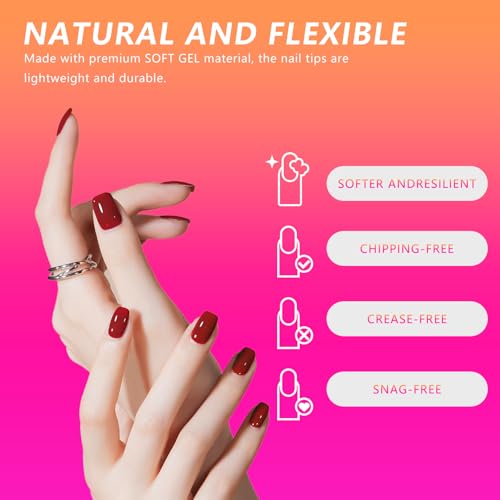 Extra Short Square Fake Nail Tips - 216Pcs Pre-Shaped Extra Short Square Gelly Tips for Full Cover Acrylic Nail Extensions, French Style, 12 Sizes - Perfect for DIY Salon or Professional Use