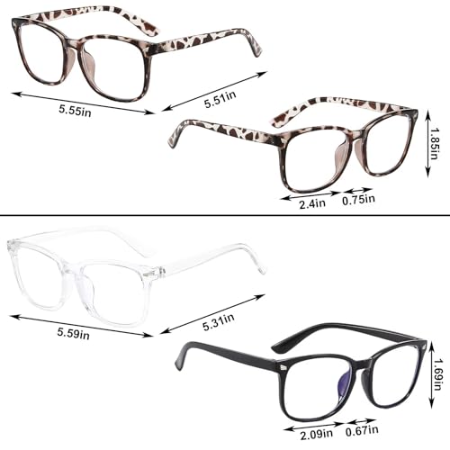Image of Clear Blue Light Glasses for Women and Men, Fashionable Square Frame Glasses with Anti Glare Protection
