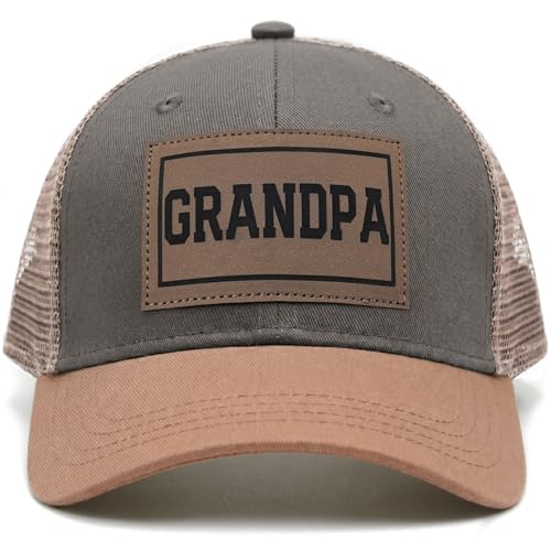 Image of Fathers Day Dad Papa Gifts from Daughter Son Wife, Unique Men's Hat for Dad Grandpa Husband, Leather Pattern Baseball Cap