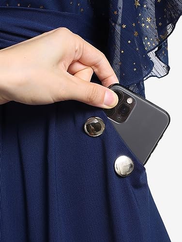 Image of Rosegal Plus Size Women Sparkly Cocktail Dress with Pocket(Blue /S)