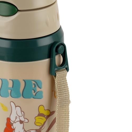 Image of CELLO Kidzbee Autumn 600 Kids Water Bottle | Inner Steel Outer Plastic | Bottle for kids | 3D touch and feel design | Wacky Goofy |Hot & Cold Bottle| Cream | 480ml