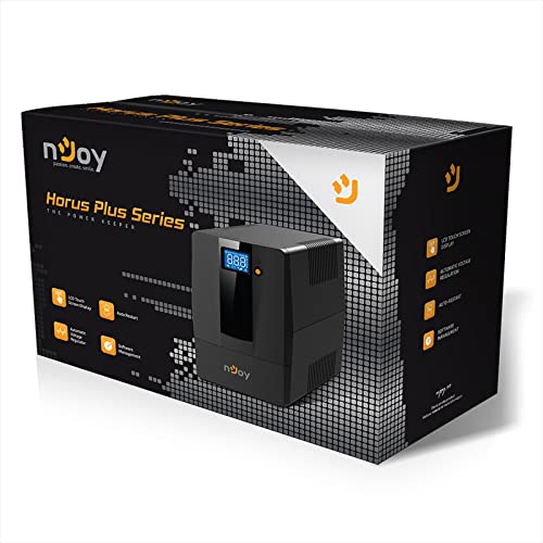 Njoy Horus Plus 2000VA Gruppo Di Continuità 1200 Watt, Line Interactive, Onda Sinusoidale Simulata, Display Lcd, Touch Screen, Avr, Usb, 4 Uscite Shuko, Rj11 RJ45 In/Out, 2 Batterie - Garanzia 3 Anni - 7