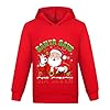 guangyoucai Christmas 67 Girls Hoodie Santa Says Six Seven Kids Cartoon Casual Pullover(Red-130cm)