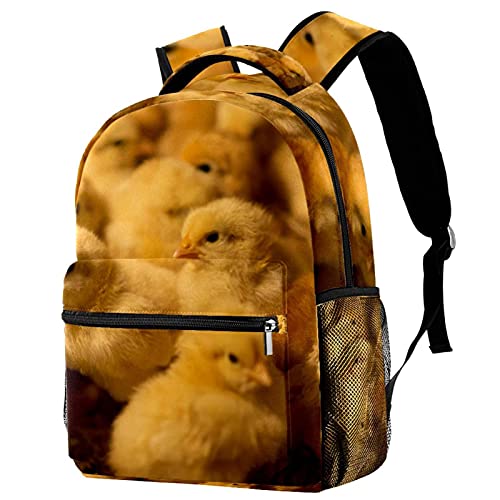 Sac à dos poussin jaune avec porte-bouteille pour enfants