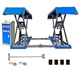 ME 7700lbs Lifting Capacity Mid-Rise Scissor Lift 110V Pneumatic Release Mid Rise Lift Automotive Car Lift Jacks ME-8XP-110V
