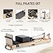 Pilates Reformer, PAETA Wooden Foldable Pilates Reformer Machine with Springs, Pilates Machines for Home Use and Studio, Pilates Equipment with Sitting Box, Jump Board and Accessories