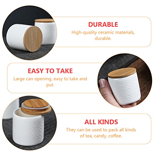 Cabilock Pote de chá de cerâmica vintage estilo chinês, pote de armazenamento de chá, lata de chá, r