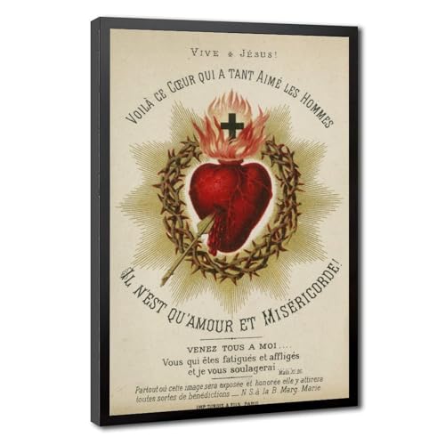 Toile Sacred Heart of Jesus pour sublimer le mur de votre salon