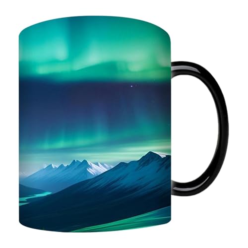 Northern Lights - Taza térmica que cambia de color, tazas de café sensibles al calor, taza de café de cerámica con calefacción novedosa, taza de café para el día de San Valentín, taza de café que Northern Lights - Taza térmica que cambia de color, tazas de café sensibles al calor, taza de café de cerámica con calefacción novedosa, taza de café para el día de San Valentín, taza de café que