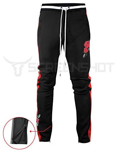 Image of SCREENSHOT Screenshotbrand Mens Hip Hop Slim Fit Track Pants - Athletic Jogger Bottom with Side Taping