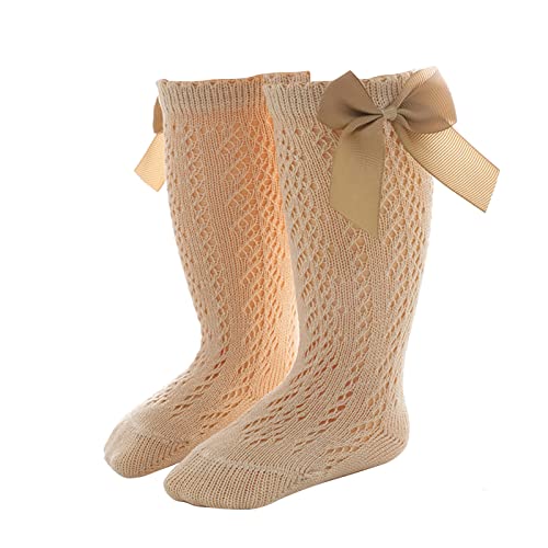 Toddler Winter Socks Baby Infants Toddlers Girls Knee High Socks 1 Pack Bow Long Stockings Ruffled Socks