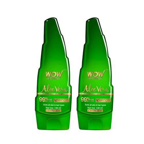 WOW Skin Science 99% Pure Aloe Vera Gel for Face, Skin & Hair – 150ml|Ultimate Gel For Glowing Skin|For Both Men and Women|Pack of 2