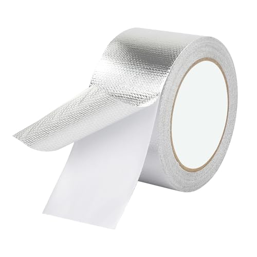 Qrity Ruban Adhésif Aluminium Ruban Aluminium pour Étanchéité, 50mm x 20m, Ruban Aluminium Autocollant, Pour La Réparation, Tuyaux, 1 Rouleau