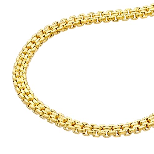 JewelryWeb 14k Yellow Gold 2.5mm Hollow Sparkle Cut Box Bismark Lobster Lock Closure Bracelet 7.50 Inch Link-Bracelet for Women2