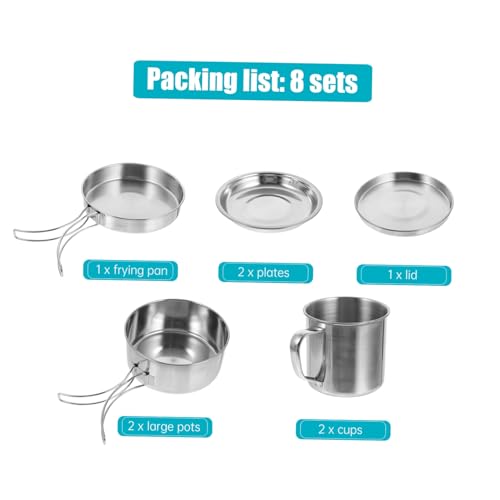 Matériel de cuisson de camping portable en acier inoxydable durable - 5