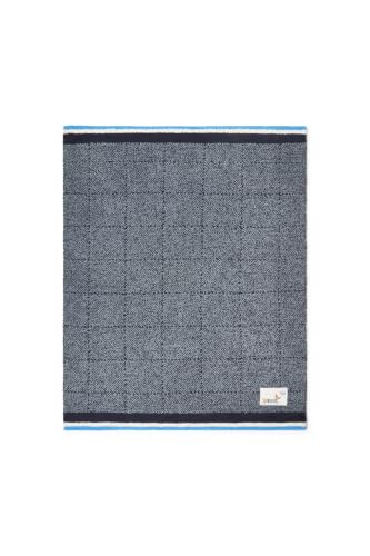 Image of Barefoot Dreams CozyChic Puppy Plaid Stroller Blanket, Indigo Multi, 30 inchx40 inch