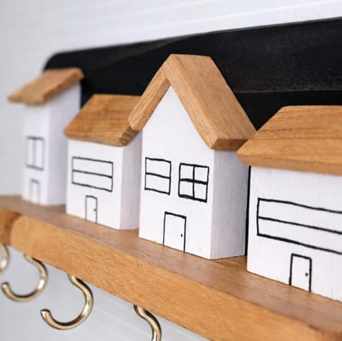 Image of Real Wood House Design Key Holder (Street)