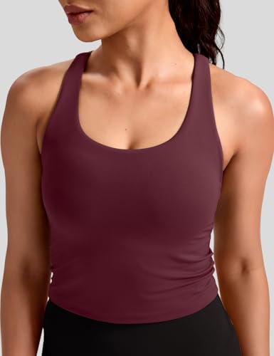 Image of HeyNuts Longline Zeal Bras Medium Impact Wirefree Sports Bras Workout Crop Tank Tops with Removable Pads, A-D Cups
