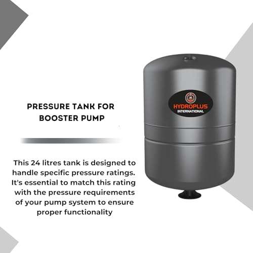 Image of HYDRO TANK PLUS 24L Hydro Pneumatic Pressure Tank | Compatible with Grundfos Pumps | Grey Pressure Booster Vessel for Water Supply & Pump Systems - Gray