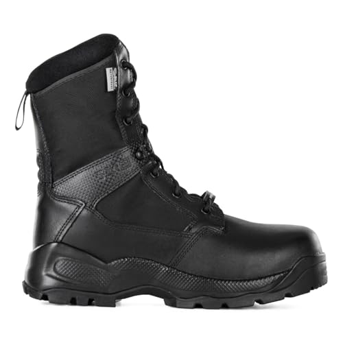 5.11 Tactical Men's A.T.A.C. 2.0 8" Shield Boot, Full Grain Leather Toe, Black, Men's Size 9 Regular -  5-12416ABR0199R