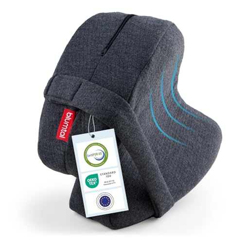 Blumtal Almohada para Piernas - Almohada piernas Dormir de Lado de Espuma de Memoria - Almohada para Dormir de Lado certificada Oeko-Tex - Almohada Rodillas - cojin piernas Dormir - de Color Gris