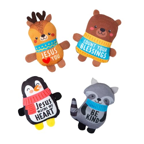 Fun Express Religious Winter Animal Stuffed Toy Assortment,...