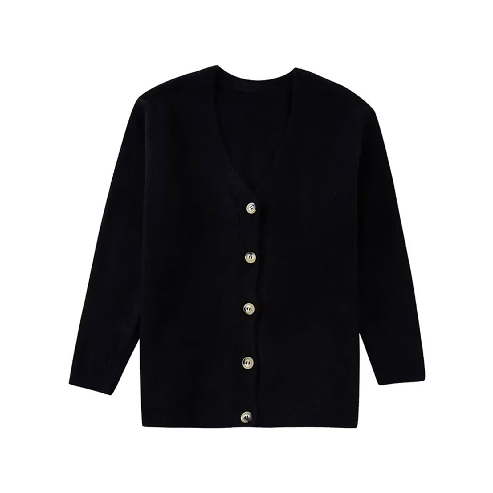 Cárdigan para mujer, suave al tacto, suéter de manga larga con botones frontales, abrigo elegante para mujer (M)