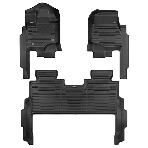 TuxMat - for Ford F150 SuperCrew with Rear Seat Storage 2021-2023 Models - Custom Car Mats - Maximum Coverage, All Weather, Laser Measured - This Full Set Includes 1st and 2nd Rows