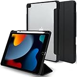 MS factory iPad 9世代 ケース 第9世代 第8世代 第7世代 アイパッド 10.2 カバー 耐衝撃 Apple Pencil ホルダー ペン収納 薄型 オートスリープ スタンド ブラック 黒 IPD-7-NO-DET-BK