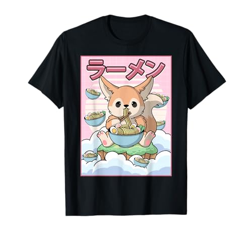 Kawaii renard de fennec ramen nouilles japanese aesthetic t-shirt