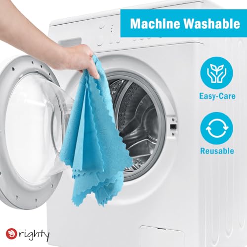 Image of Orighty Cleaning Cloths 12x12 inch, Pack of 24, Highly Absorbent Microfiber Cleaning Supplies, Lint Free Cloths for Multiple-use, Powerful Cleaning Rags for House, Kitchen, Car Care (Blue)
